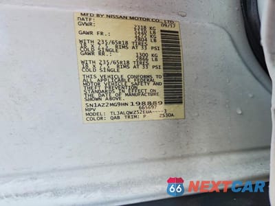 Zdjęcie 13 z 13 samochodu: 2017 NISSAN MURANO SV VIN:5N1AZ2MG9HN198889 - miniatura