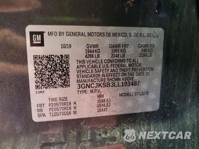 Zdjęcie 12 z 12 samochodu: 2020 CHEVROLET TRAX LS VIN:3GNCJKSB3LL193487 - miniatura