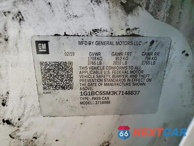 Zdjęcie 12 z 12 samochodu: 2019 CHEVROLET CRUZE LS VIN:1G1BC5SM3K7148837 - miniatura