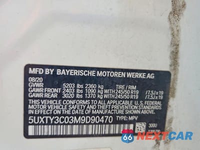Zdjęcie 13 z 13 samochodu: 2021 BMW X3 SDRIVE30I VIN:5UXTY3C03M9D90470 - miniatura