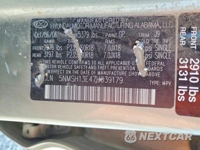 Zdjęcie 14 z 14 samochodu: 2007 HYUNDAI SANTA FE SE VIN:5NMSH13E47H039179 - miniatura