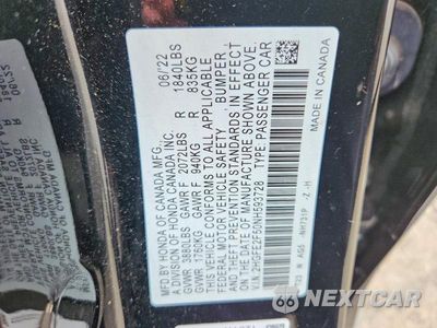 Zdjęcie 13 z 13 samochodu: 2022 HONDA CIVIC SPORT VIN:2HGFE2F50NH593728 - miniatura