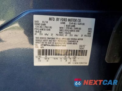 Zdjęcie 13 z 13 samochodu: 2018 FORD EDGE SEL VIN:2FMPK4J89JBB47465 - miniatura