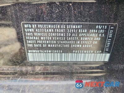 Zdjęcie 12 z 12 samochodu: 2013 VOLKSWAGEN GOLF VIN:WVWDB7AJ4DW138039 - miniatura