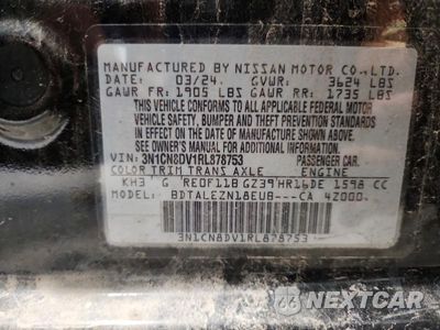 Zdjęcie 12 z 12 samochodu: 2024 NISSAN VERSA S VIN:3N1CN8DV1RL878753 - miniatura