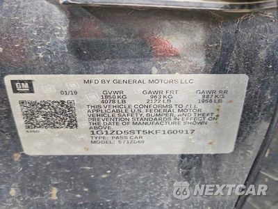 Zdjęcie 12 z 12 samochodu: 2019 CHEVROLET MALIBU LT VIN:1G1ZD5ST5KF160917 - miniatura