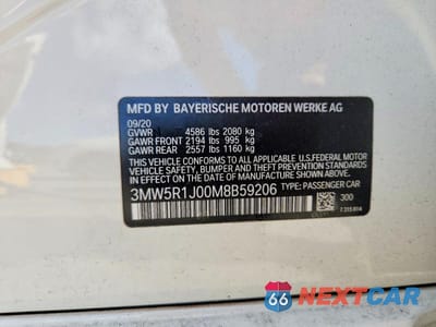 Zdjęcie 12 z 12 samochodu: 2021 BMW 330I VIN:3MW5R1J00M8B59206 - miniatura