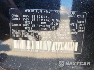 Zdjęcie 12 z 12 samochodu: 2016 SUBARU OUTBACK 2.5I LIMITED VIN:4S4BSANC5G3274312 - miniatura