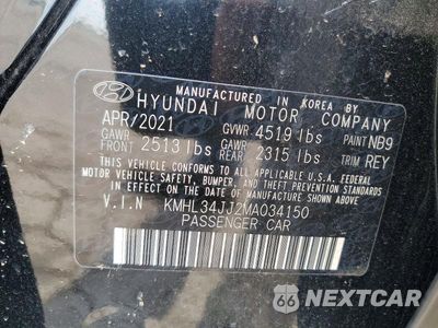 Zdjęcie 12 z 12 samochodu: 2021 HYUNDAI SONATA HYBRID SEL VIN:KMHL34JJ2MA034150 - miniatura