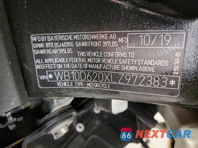 Zdjęcie 9 z 9 samochodu: 2020 BMW S 1000 R VIN:WB10D620XLZ972383 - miniatura