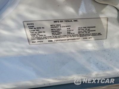 Zdjęcie 12 z 12 samochodu: 2023 TESLA MODEL Y VIN:7SAYGDEF3PF688237 - miniatura