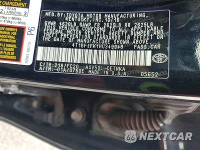 Zdjęcie 12 z 12 samochodu: 2017 TOYOTA CAMRY LE VIN:4T1BF1FK1HU349948 - miniatura