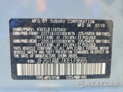 Zdjęcie 13 z 13 samochodu: 2019 SUBARU CROSSTREK LIMITED VIN:JF2GTAMC7K8379665 - miniatura