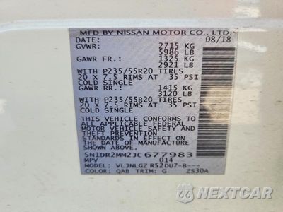Zdjęcie 13 z 13 samochodu: 2018 NISSAN PATHFINDER SL VIN:5N1DR2MM2JC677983 - miniatura
