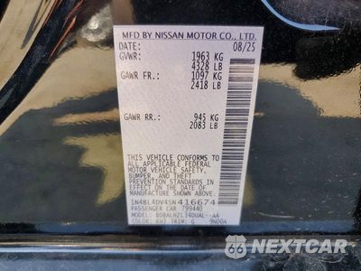 Zdjęcie 13 z 13 samochodu: 2025 NISSAN ALTIMA SV VIN:1N4BL4DV4SN416674 - miniatura