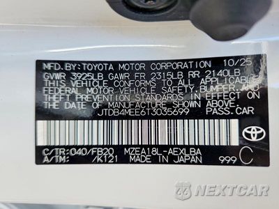 Zdjęcie 12 z 12 samochodu: 2026 TOYOTA COROLLA LE VIN:JTDB4MEE6T3035699 - miniatura