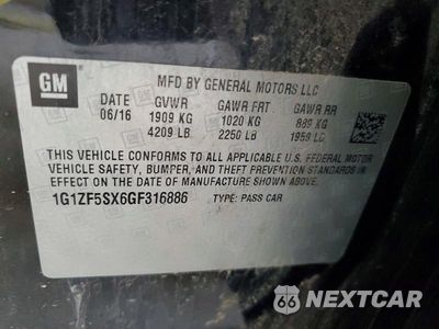 Zdjęcie 12 z 12 samochodu: 2016 CHEVROLET MALIBU LT VIN:1G1ZF5SX6GF316886 - miniatura