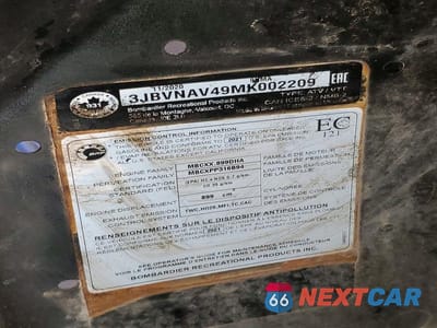 Zdjęcie 10 z 10 samochodu: 2021 CAN-AM MAVERICK X - UTILITY VEHICLE VIN:3JBVNAV49MK002209 - miniatura