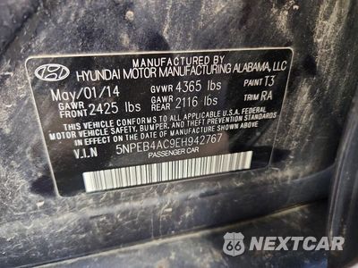 Zdjęcie 12 z 12 samochodu: 2014 HYUNDAI SONATA GLS VIN:5NPEB4AC9EH942767 - miniatura
