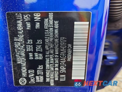 Zdjęcie 12 z 12 samochodu: 2021 HYUNDAI ELANTRA LIMITED VIN:5NPLP4AG9MH019179 - miniatura