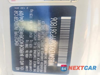 Zdjęcie 12 z 12 samochodu: 2009 BMW M3 VIN:WBSWD93569P361806 - miniatura