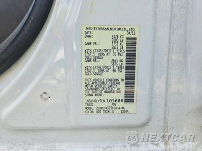 Zdjęcie 12 z 12 samochodu: 2012 NISSAN NV 2500 DELIVERY VAN VIN:1N6BF0LY7CN103686 - miniatura