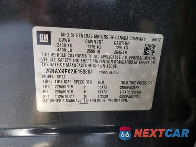 Zdjęcie 12 z 12 samochodu: 2018 CHEVROLET EQUINOX LT VIN:2GNAXKEX2J6153884 - miniatura