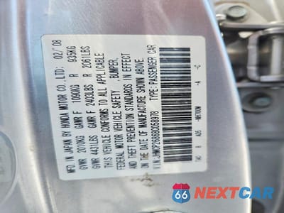 Zdjęcie 12 z 12 samochodu: 2008 HONDA ACCORD EXL VIN:JHMCP26868C058978 - miniatura