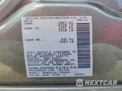 Zdjęcie 14 z 14 samochodu: 2024 NISSAN ALTIMA SV VIN:1N4BL4DV0RN319188 - miniatura