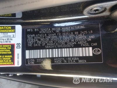 Zdjęcie 12 z 12 samochodu: 2021 LEXUS ES 300H VIN:58ADA1C18MU005670 - miniatura