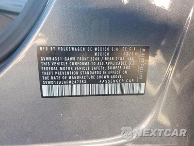 Zdjęcie 12 z 12 samochodu: 2015 VOLKSWAGEN JETTA SE VIN:3VWD17AJ6FM247363 - miniatura
