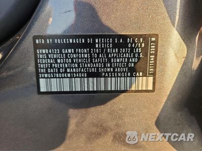 Zdjęcie 12 z 12 samochodu: 2019 VOLKSWAGEN JETTA SEL PREMIUM VIN:3VWG57BU0KM194048 - miniatura