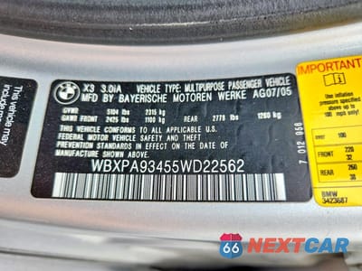 Zdjęcie 13 z 13 samochodu: 2005 BMW X3 3.0I VIN:WBXPA93455WD22562 - miniatura