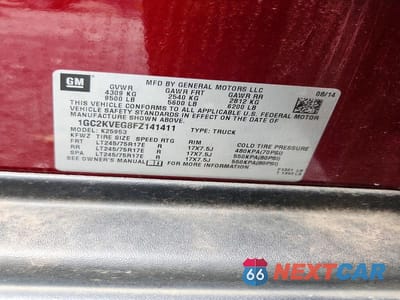 Zdjęcie 12 z 12 samochodu: 2015 CHEVROLET SILVERADO K2500 HEAVY DUTY LT VIN:1GC2KVEG8FZ141411 - miniatura