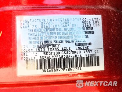 Zdjęcie 12 z 12 samochodu: 2023 NISSAN SENTRA SR VIN:3N1AB8DV7PY262751 - miniatura