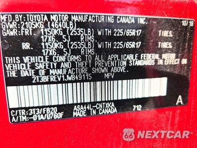 Zdjęcie 13 z 13 samochodu: 2018 TOYOTA RAV4 LE VIN:2T3BFREV1JW849115 - miniatura