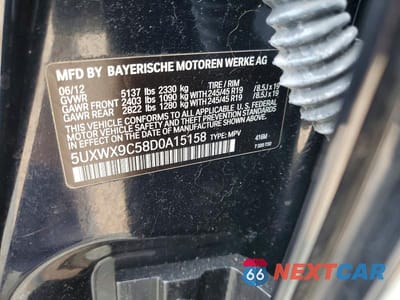 Zdjęcie 13 z 13 samochodu: 2013 BMW X3 XDRIVE28I VIN:5UXWX9C58D0A15158 - miniatura