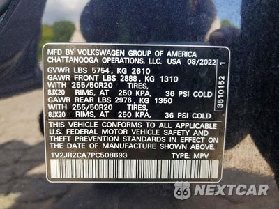 Zdjęcie 13 z 13 samochodu: 2023 VOLKSWAGEN ATLAS SE VIN:1V2JR2CA7PC508693 - miniatura