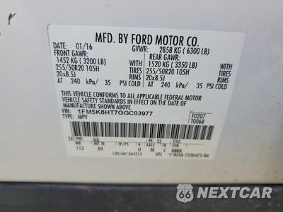 Zdjęcie 13 z 13 samochodu: 2016 FORD EXPLORER PLATINUM VIN:1FM5K8HT7GGC03977 - miniatura