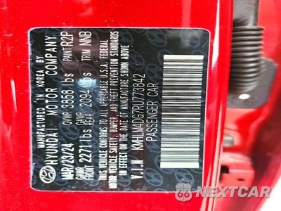 Zdjęcie 12 z 12 samochodu: 2024 HYUNDAI ELANTRA SEL VIN:KMHLM4DG7RU773842 - miniatura