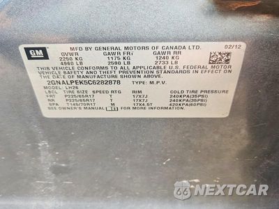 Zdjęcie 12 z 12 samochodu: 2012 CHEVROLET EQUINOX LT VIN:2GNALPEK5C6282878 - miniatura