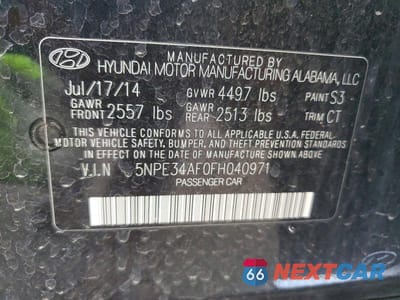 Zdjęcie 12 z 12 samochodu: 2015 HYUNDAI SONATA LIMITED VIN:5NPE34AF0FH040971 - miniatura