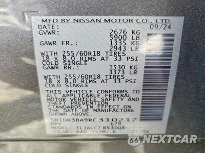 Zdjęcie 13 z 13 samochodu: 2024 NISSAN PATHFINDER SV VIN:5N1DR3BA9RC310217 - miniatura