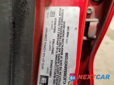 Zdjęcie 12 z 12 samochodu: 2022 CHEVROLET SPARK LS VIN:KL8CB6SA6NC010286 - miniatura