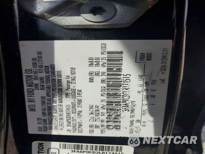 Zdjęcie 12 z 12 samochodu: 2020 FORD FUSION SEL VIN:3FA6P0CD3LR174515 - miniatura