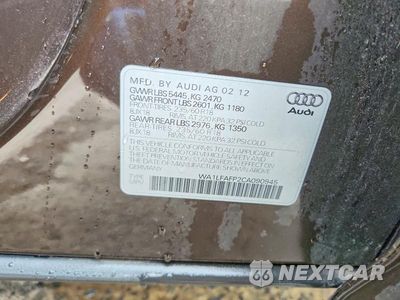 Zdjęcie 12 z 12 samochodu: 2012 AUDI Q5 PREMIUM PLUS VIN:WA1LFAFP2CA090945 - miniatura