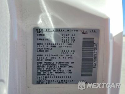 Zdjęcie 12 z 12 samochodu: 2019 NISSAN NV200 S VIN:3N6CM0KN9KK700683 - miniatura