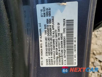Zdjęcie 13 z 13 samochodu: 2017 HONDA RIDGELINE RTL VIN:5FPYK3F7XHB008341 - miniatura