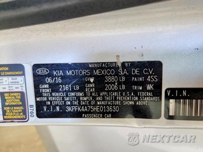 Zdjęcie 12 z 12 samochodu: 2017 KIA FORTE LX VIN:3KPFK4A75HE013630 - miniatura