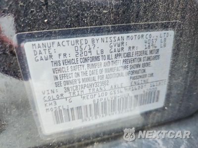 Zdjęcie 12 z 12 samochodu: 2017 NISSAN SENTRA NISMO VIN:3N1CB7AP4HY323662 - miniatura
